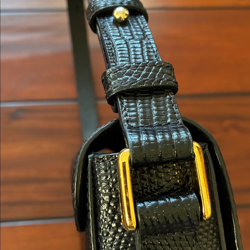 A.P.C. Black Grace Baguette Bag - Lizard Embossed - Picture 7 of 14